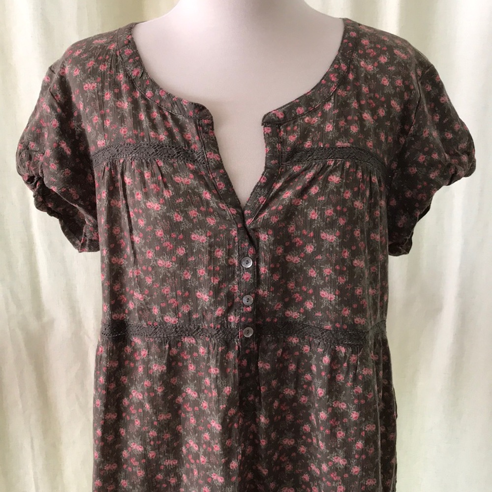 NWT LOGG by H&M boho pink roses, baby doll dress